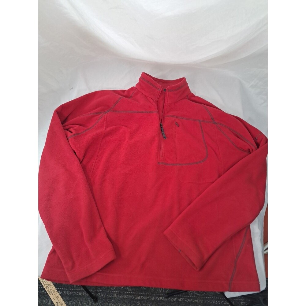 Vtg Columbia Sportswear Mens Fleece Pullover Red 1/2 Zip XL Outdoors Hiking